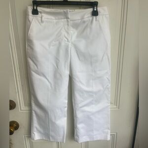 New Apt.9 Women’s 4 petite White Pants stretch cropped cotton blend dress casual